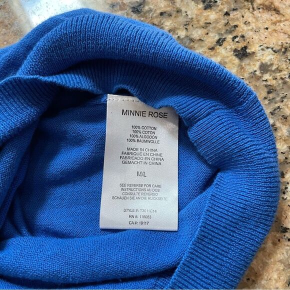 NWT Minnie Rose Oversized Relaxed Fit Blue Dress Pockets Cotton, Women M/L - Picture 10 of 13